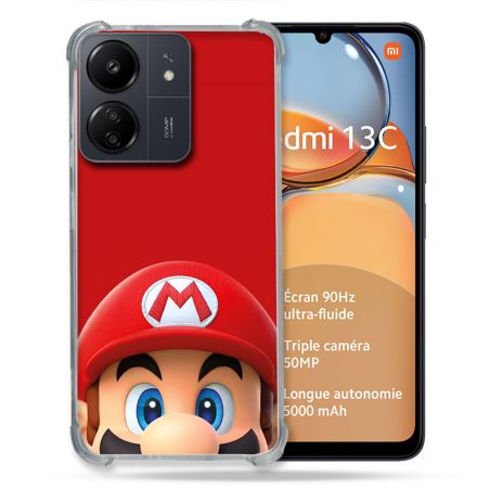 Coque Pour Xiaomi Redmi 13C Mario Rouge