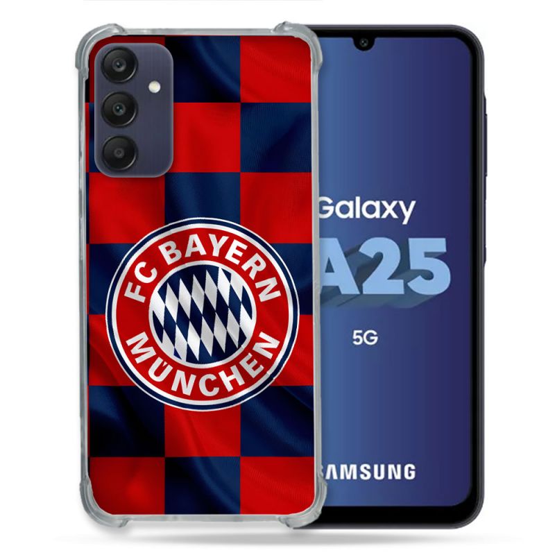 Coque Pour Samsung Galaxy A25 5G Foot Bayern Munich Carreaux