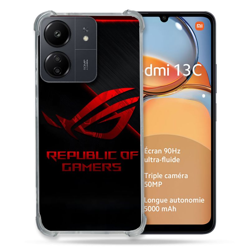 Coque Pour Xiaomi Redmi 13C ROG Rouge
