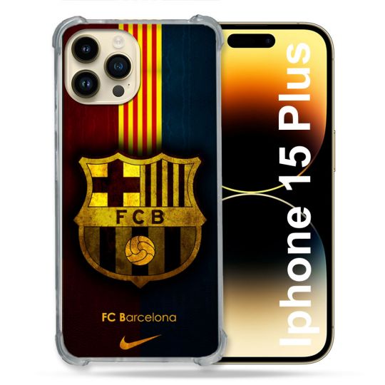 Coque Pour Coque Iphone 15 Plus Foot FC Barcelone Vintage