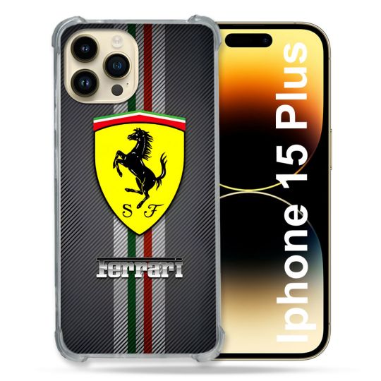Coque Pour Coque Iphone 15 Plus Ferrari Carbone