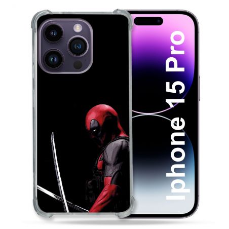 Coque Pour Iphone 15 Pro Deadpool Epee