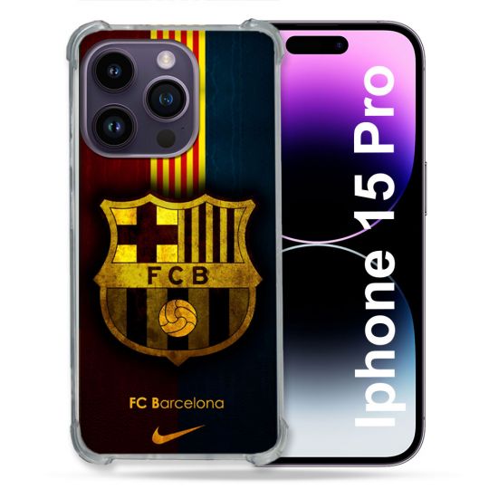 Coque Pour Iphone 15 Pro Foot FC Barcelone Vintage