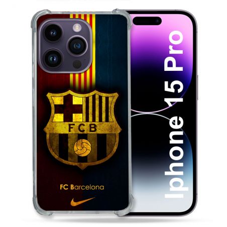 Coque Pour Iphone 15 Pro Foot FC Barcelone Vintage