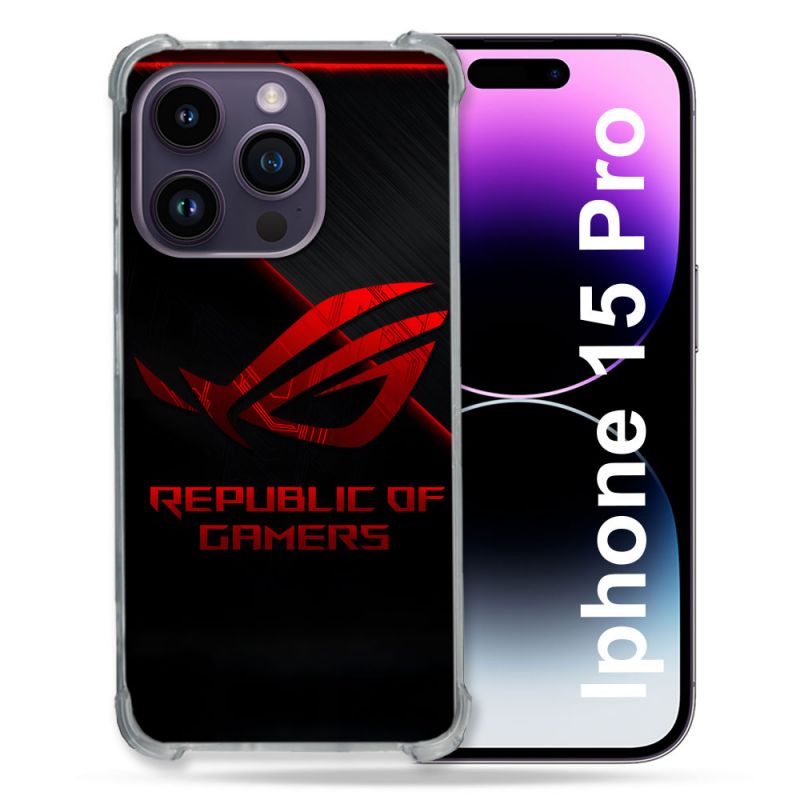 Coque Pour Iphone 15 Pro ROG Rouge
