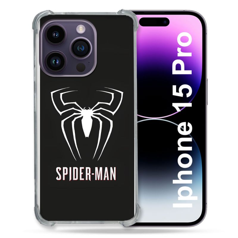 Coque Pour Iphone 15 Pro Spiderman Logo