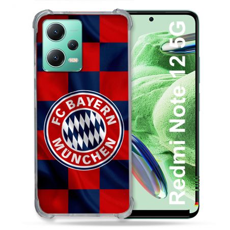 Coque Pour Xiaomi Redmi Note 12 5G Foot Bayern Munich Carreaux