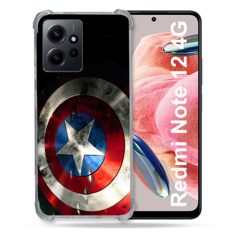 Coque Pour Xiaomi Redmi Note 12 4G Captain America Bouclier