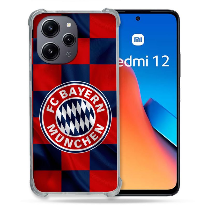 Coque Pour Xiaomi Redmi 12 5G Foot Bayern Munich Carreaux