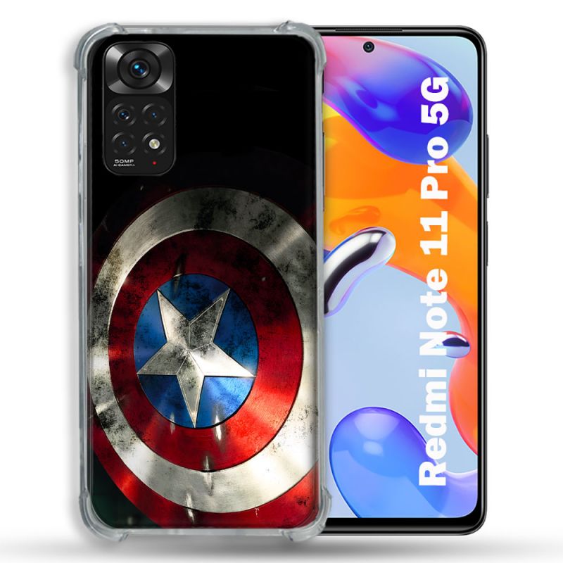 Coque Pour Xiaomi Redmi Note 11 Pro / 11 Pro 5G Captain America Bouclier