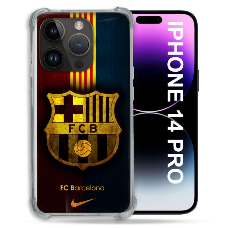 Coque Pour Iphone 14 Pro Foot FC Barcelone Vintage