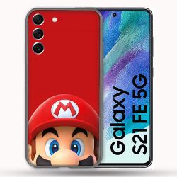 Coque Pour Samsung Galaxy S21 FE Mario Rouge