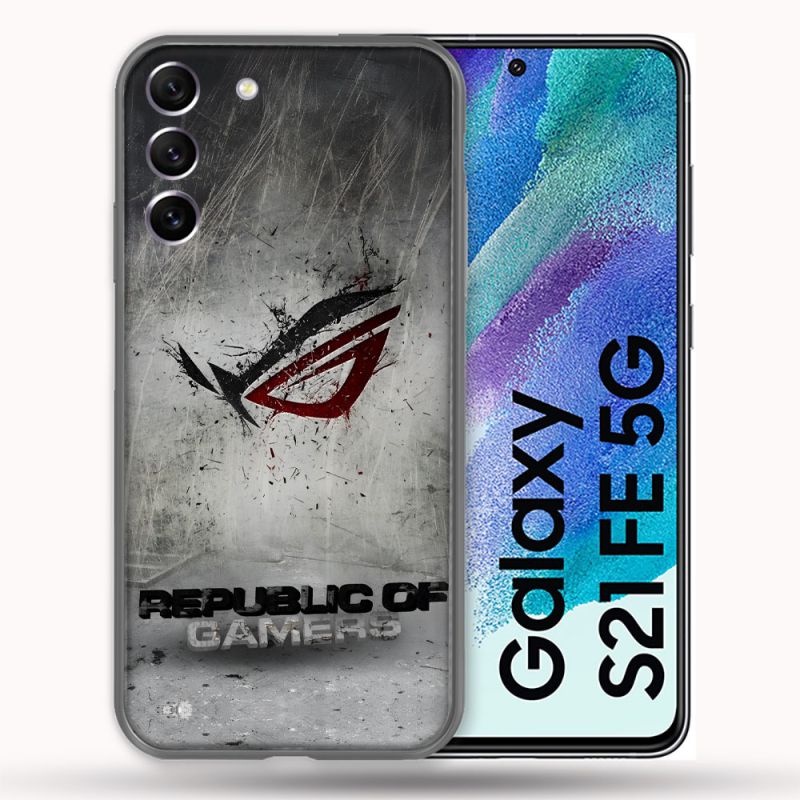 Coque Pour Samsung Galaxy S21 FE ROG Gris