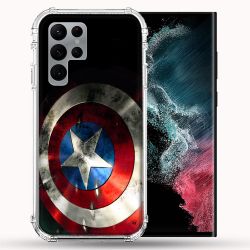 Coque Pour Samsung Galaxy S22 Ultra Captain America Bouclier