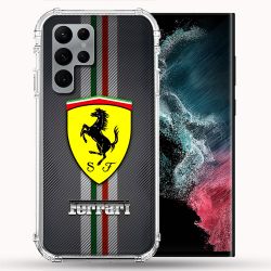 Coque Pour Samsung Galaxy S22 Ultra Ferrari Carbone
