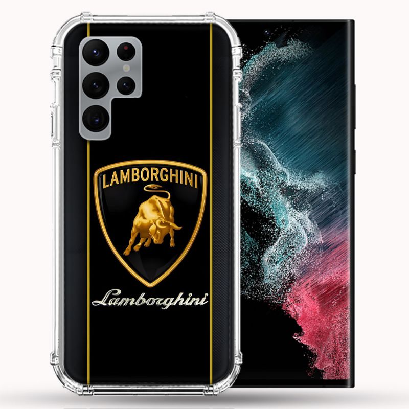 Coque Pour Samsung Galaxy S22 Ultra Lamborghini Carbone