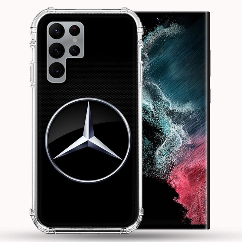 Coque Pour Samsung Galaxy S22 Ultra Mercedes Carbone