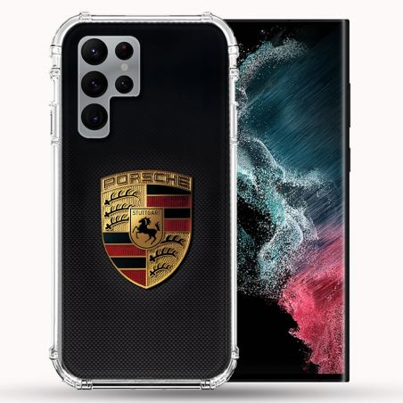 Coque Pour Samsung Galaxy S22 Ultra Porsche Carbone