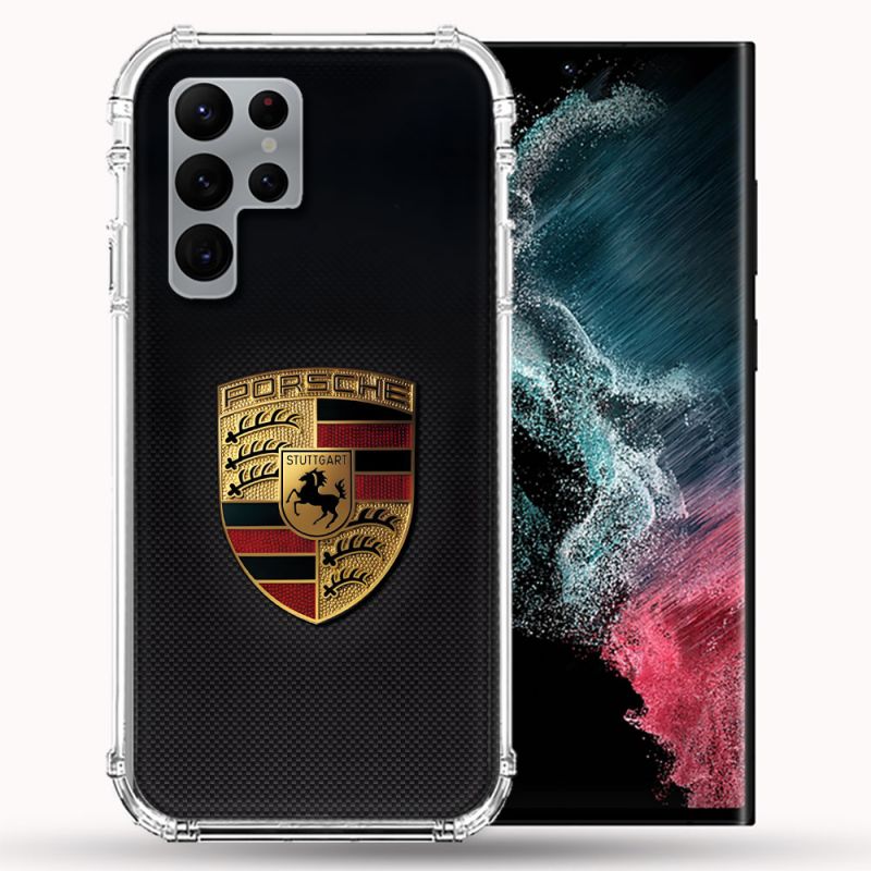 Coque Pour Samsung Galaxy S22 Ultra Porsche Carbone