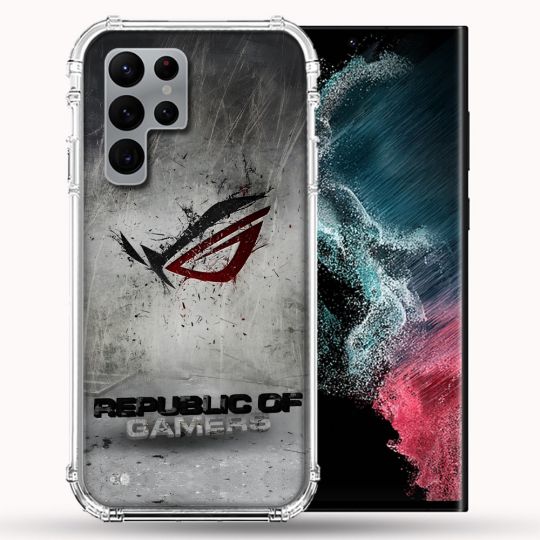 Coque Pour Samsung Galaxy S22 Ultra ROG Gris
