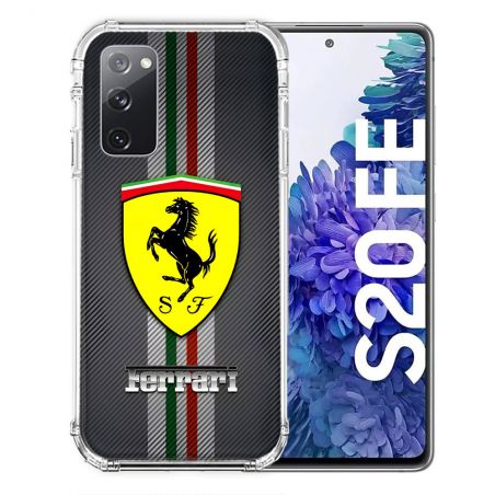 Coque Pour Samsung Galaxy S20 FE / S20FE Ferrari Carbone