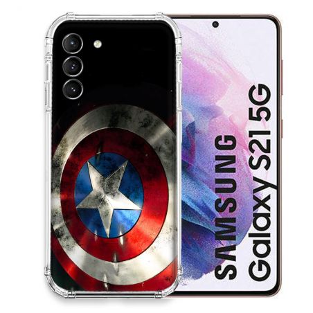 Coque Pour Samsung Galaxy S21 Captain America Bouclier
