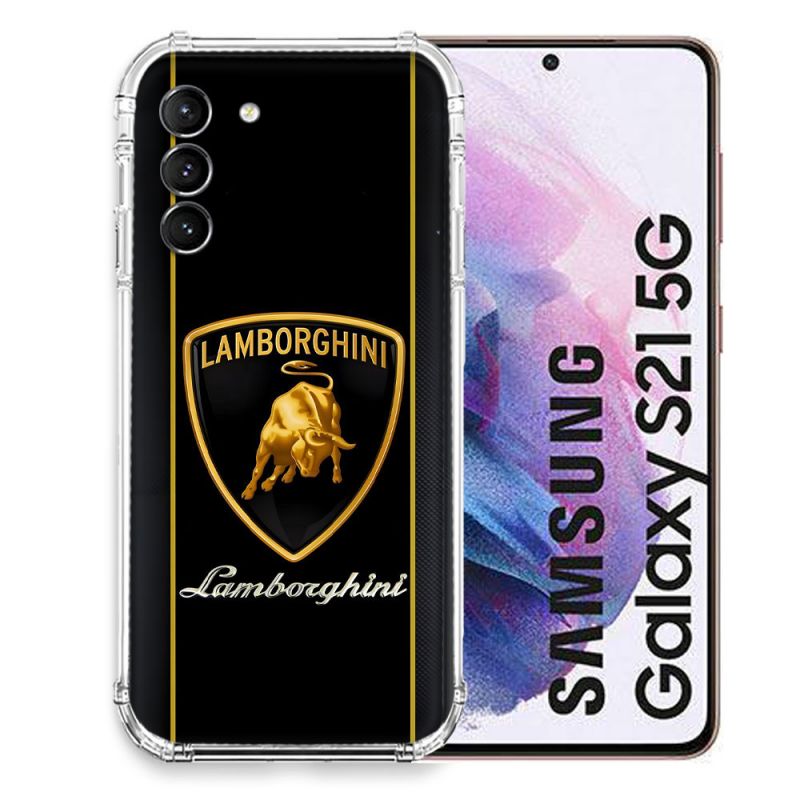 Coque Pour Samsung Galaxy S21 Lamborghini Carbone