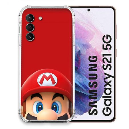 Coque Pour Samsung Galaxy S21 Mario Rouge
