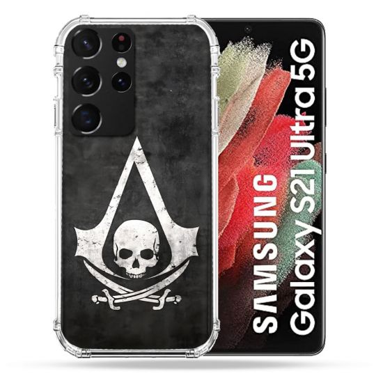 Coque Pour Samsung Galaxy S21 Ultra Assassin Creed Tete Mort