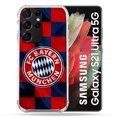Coque Pour Samsung Galaxy S21 Ultra Foot Bayern Munich Carreaux