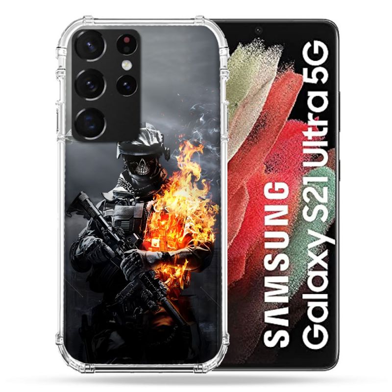 Coque Pour Samsung Galaxy S21 Ultra Call Of Duty Squelette