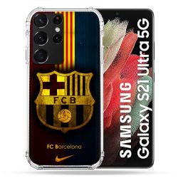 Coque Pour Samsung Galaxy S21 Ultra Foot FC Barcelone Vintage