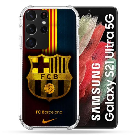 Coque Pour Samsung Galaxy S21 Ultra Foot FC Barcelone Vintage