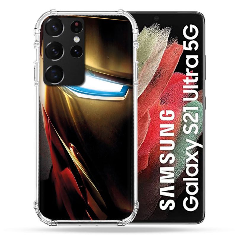 Coque Pour Samsung Galaxy S21 Ultra Iron Man Casque