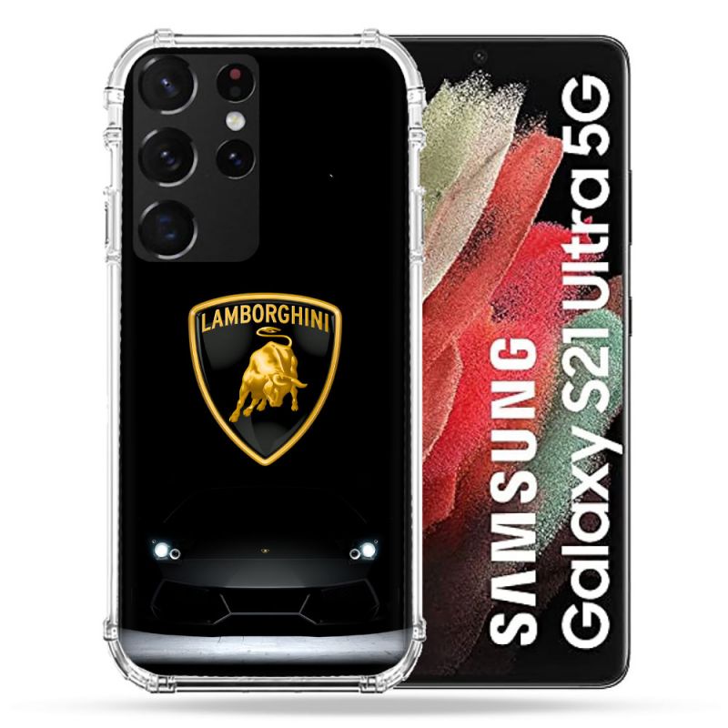 Coque Pour Samsung Galaxy S21 Ultra Lamborghini Noir