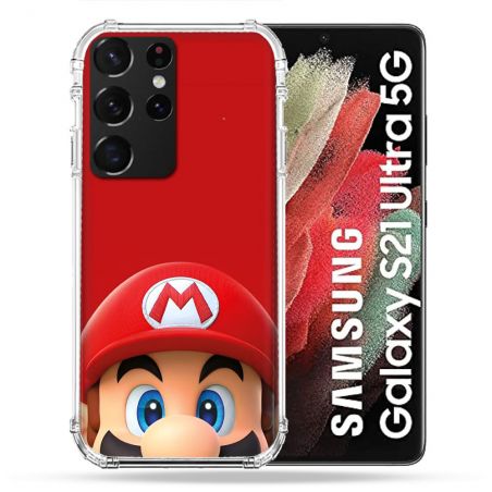 Coque Pour Samsung Galaxy S21 Ultra Mario Rouge