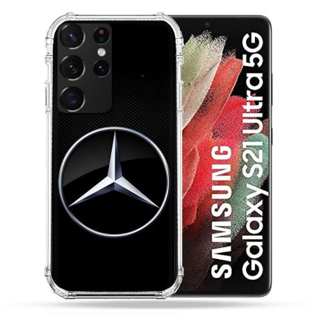 Coque Pour Samsung Galaxy S21 Ultra Mercedes Carbone