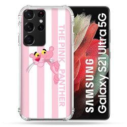Coque Pour Samsung Galaxy S21 Ultra Panthere Rose