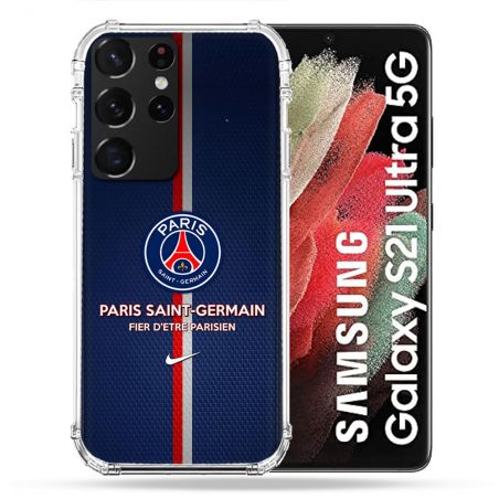 Coque Pour Samsung Galaxy S21 Ultra Foot PSG Fier