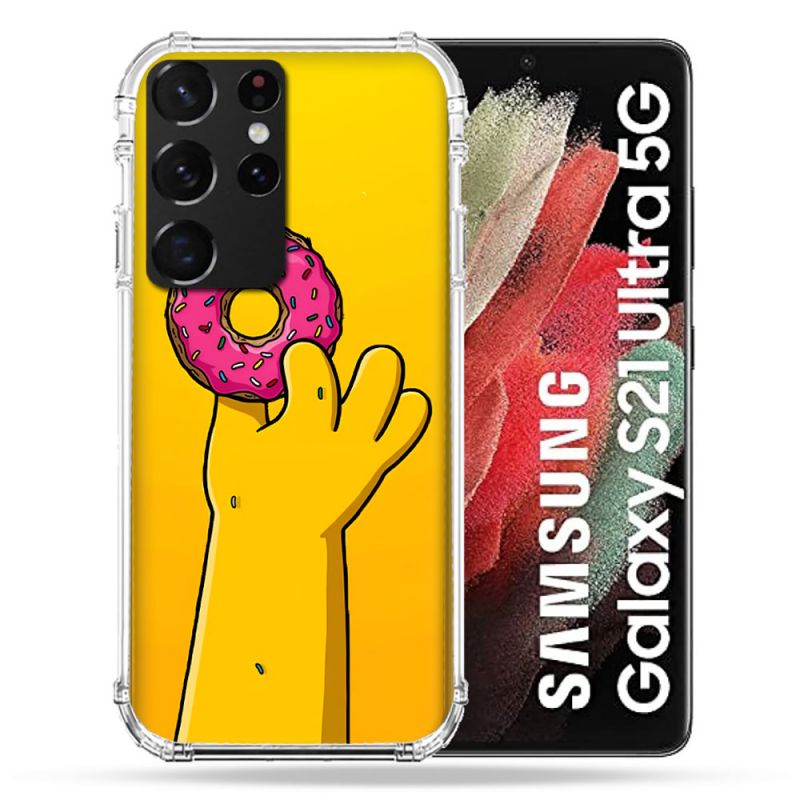 Coque Pour Samsung Galaxy S21 Ultra Simpson Donuts