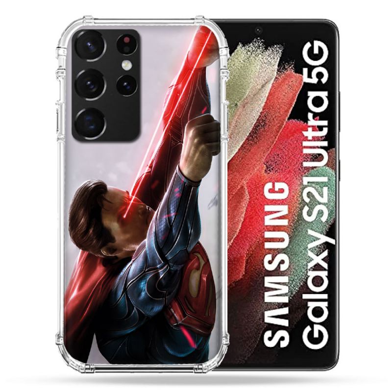 Coque Pour Samsung Galaxy S21 Ultra Superman Laser