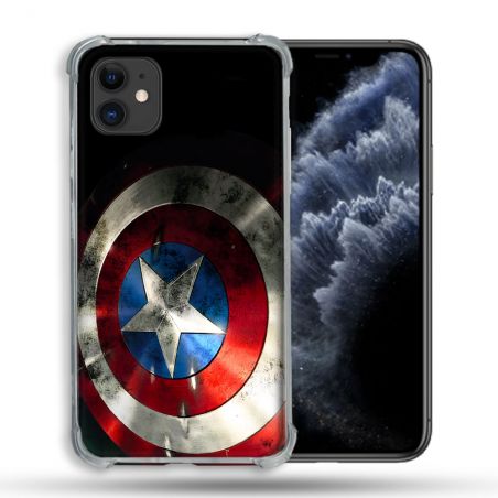 Coque Pour Iphone 11 (6.1) Captain America Bouclier