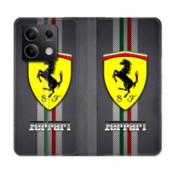 Housse Cuir Portefeuille Pour Xiaomi Redmi Note 13 Pro 5G Ferrari Carbone