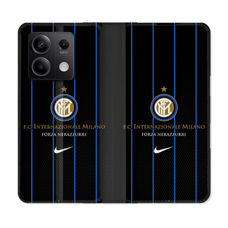 Housse Cuir Portefeuille Pour Xiaomi Redmi Note 13 Pro 5G Foot Inter Milan