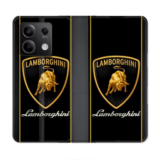 Housse Cuir Portefeuille Pour Xiaomi Redmi Note 13 Pro 5G Lamborghini Carbone