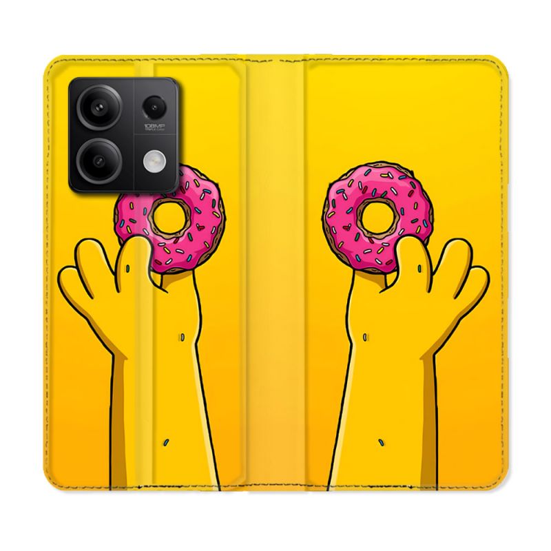 Housse Cuir Portefeuille Pour Xiaomi Redmi Note 13 Pro 5G Simpson Donuts