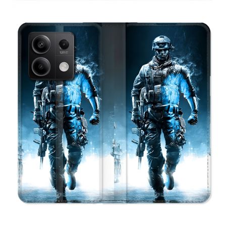 Housse Cuir Portefeuille Pour Xiaomi Redmi Note 13 5G Call Of Duty Guerrier
