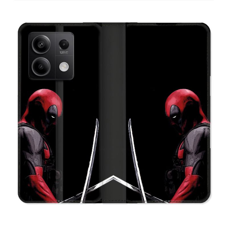 Housse Cuir Portefeuille Pour Xiaomi Redmi Note 13 5G Deadpool Epee