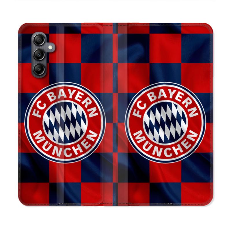 Housse Cuir Portefeuille Pour Samsung Galaxy A05S Foot Bayern Munich Carreaux