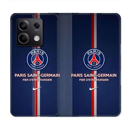 Housse Cuir Portefeuille Pour Xiaomi Redmi Note 13 5G Foot PSG Fier